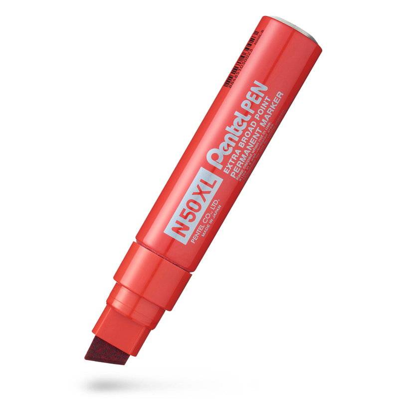 Marker Pentel N50XL-B r&oslash;d skr&aring; 8-15mm Skr&aring; spids permanent