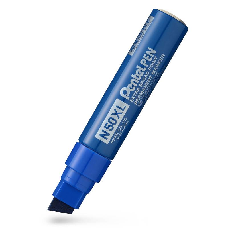 Marker Pentel N50XL-C bl&aring; Skr&aring; 8-15mm Skr&aring; spids permanent