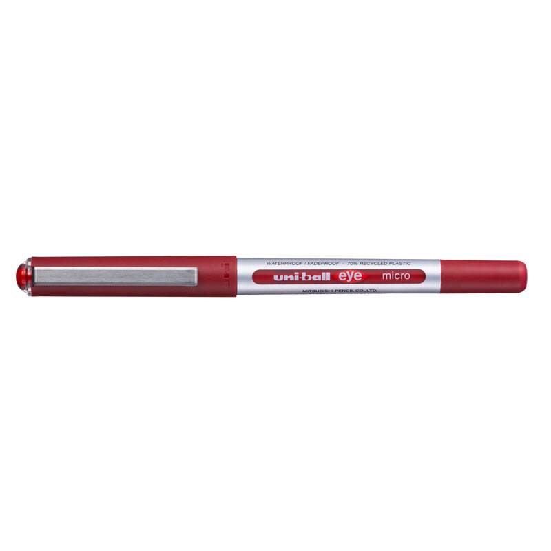 Rollerpen Uni-ball Eye r&oslash;d 0,2mm UB-150E 70\% genbrugsplast