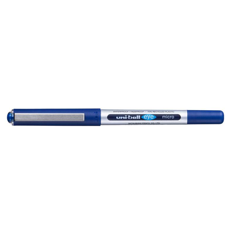 Rollerpen Uni-ball Eye bl&aring; 0,2mm UB-150E 70\% genbrugsplast