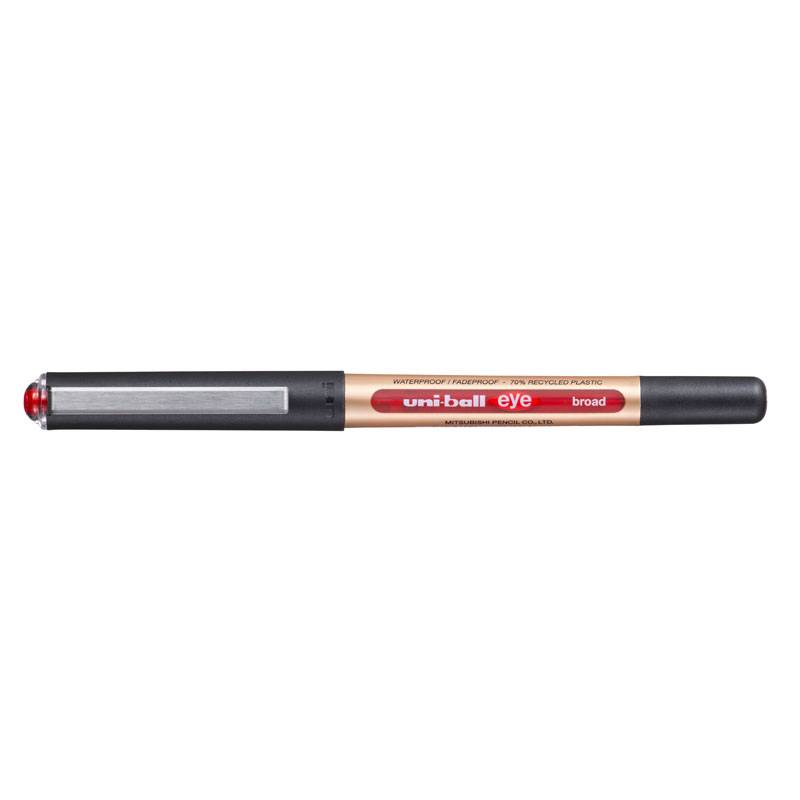 Rollerpen Uni-ball Eye Broad UB-150-10E r&oslash;d stregbr. 1mm 70\% genbrugsp