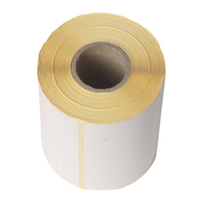 Termoetiket u/tryk hvid ECO 100x150mm &Oslash;40mm 400stk/rul