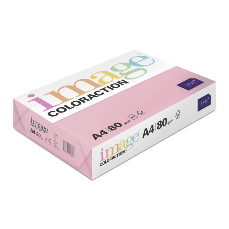 Kopipapir Image Coloraction A4 80g Coral mellemrosa 500ark/pkt