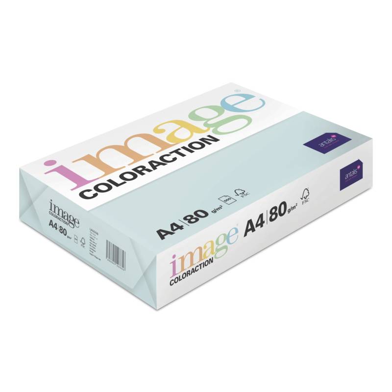 Kopipapir Image Coloraction A4 80g Lagoon Pale bl&aring; 500ark/pkt