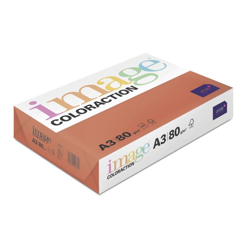 Kopipapir Image Coloraction A3 80g London Dark r&oslash;d 500ark/pkt