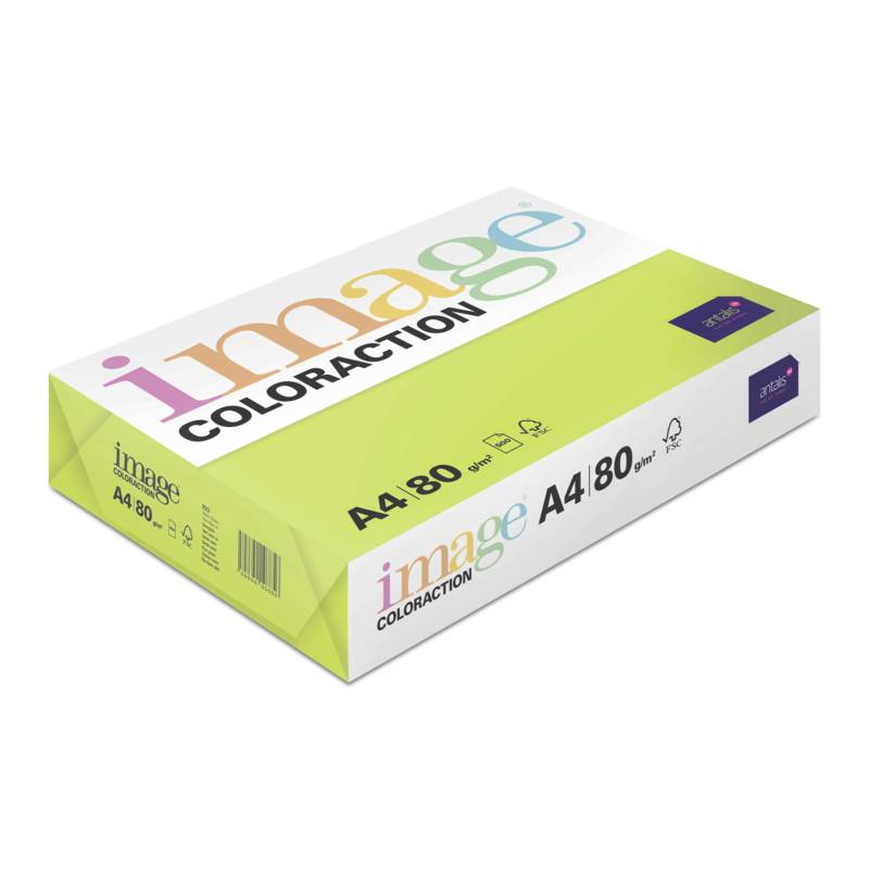 Kopipapir Image Coloraction A4 80g Rio Neon gr&oslash;n 500ark/pkt