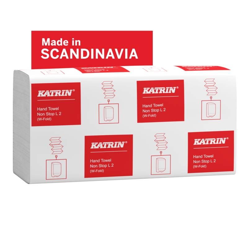 Papirh&aring;ndkl&aelig;der ark, Katrin, Classic, 2 lag, hvid, 203mmx320mm, kasse 
