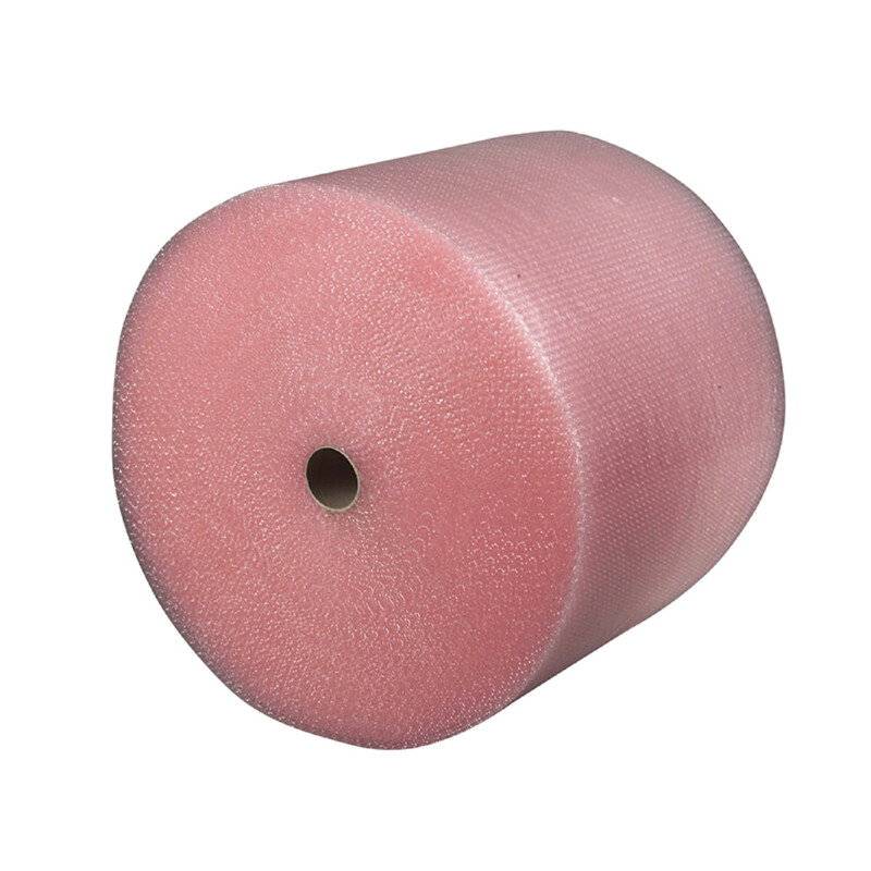 Boblefolie antistatisk rosa 100cmx50m Boblefolie i ruller 2 lag R&oslash;d