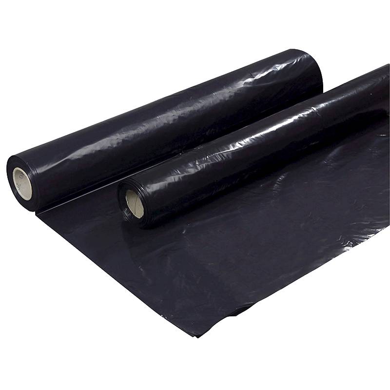 Plastik sort 2x50mx0,15mm PE 13,8kg foldet 1 gang
