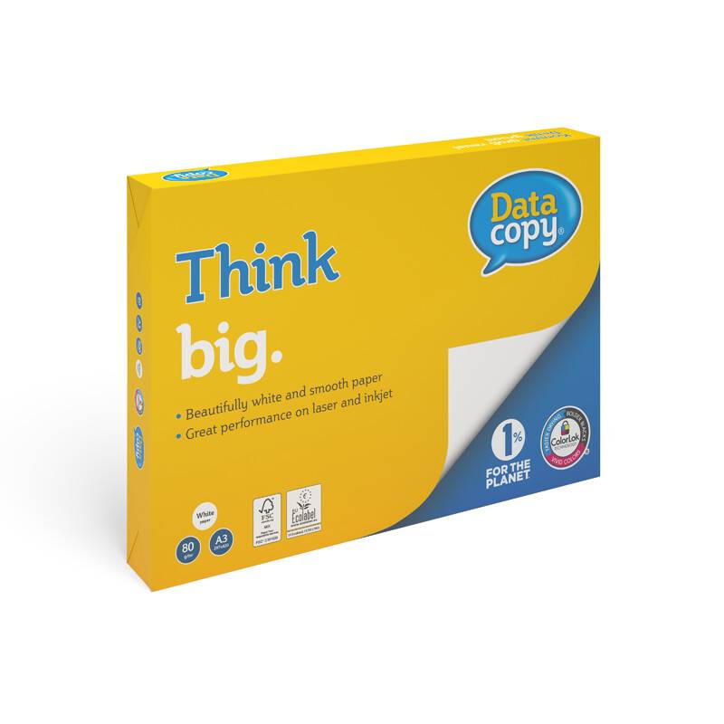 Kopipapir Data Copy 80g A3 500ark/pak premium paper hvid 80g/m2