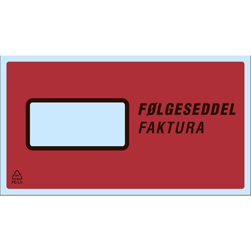 F&oslash;lgeseddellomme i genbrugsplast LD m/tryk 235x130mm 1000stkkar Plast4
