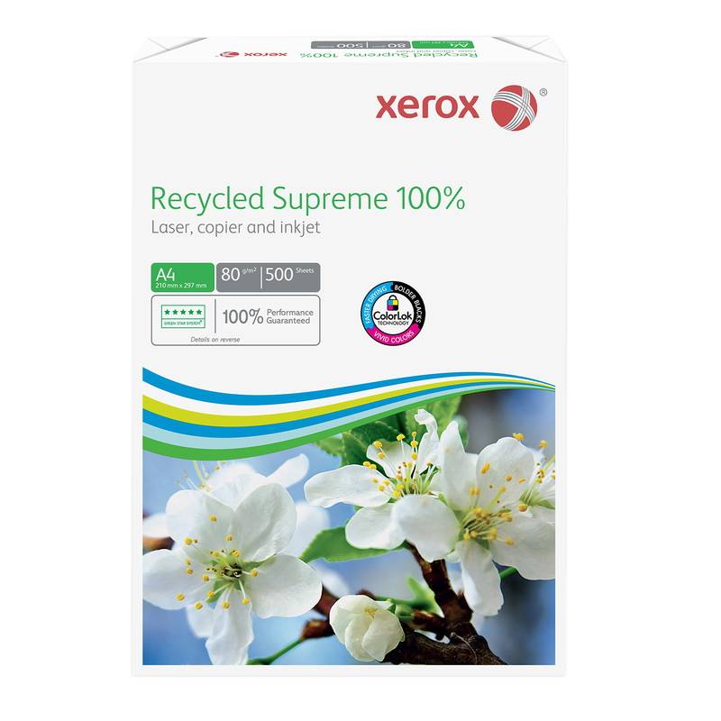 Kopipapir Xerox Recycled Supreme 100\% 80g A4 500ark/pak