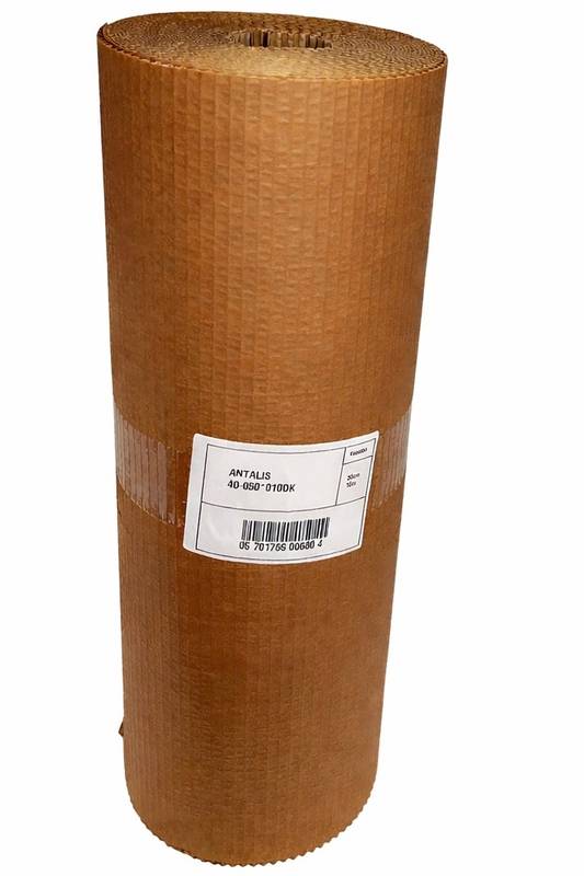 B&oslash;lgepap brun 50cmx10m m/EAN B&oslash;lgepaprulle Indhold : 130 g/m2 B-flute