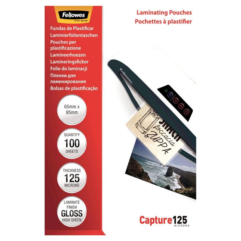Lamineringslommer 125 mic. 65x95mm 100stk/pak