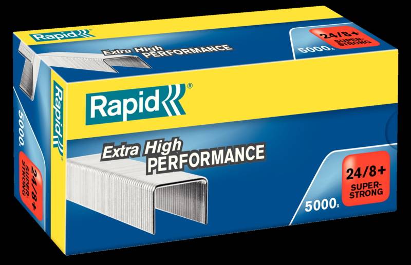 H&aelig;fteklammer galvaniseret 24/8 Rapid super strong 5000stk/pak