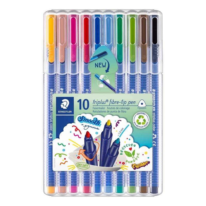 Marker STAEDTLER triplus ass. 10stk/s&aelig;t 323 SB10