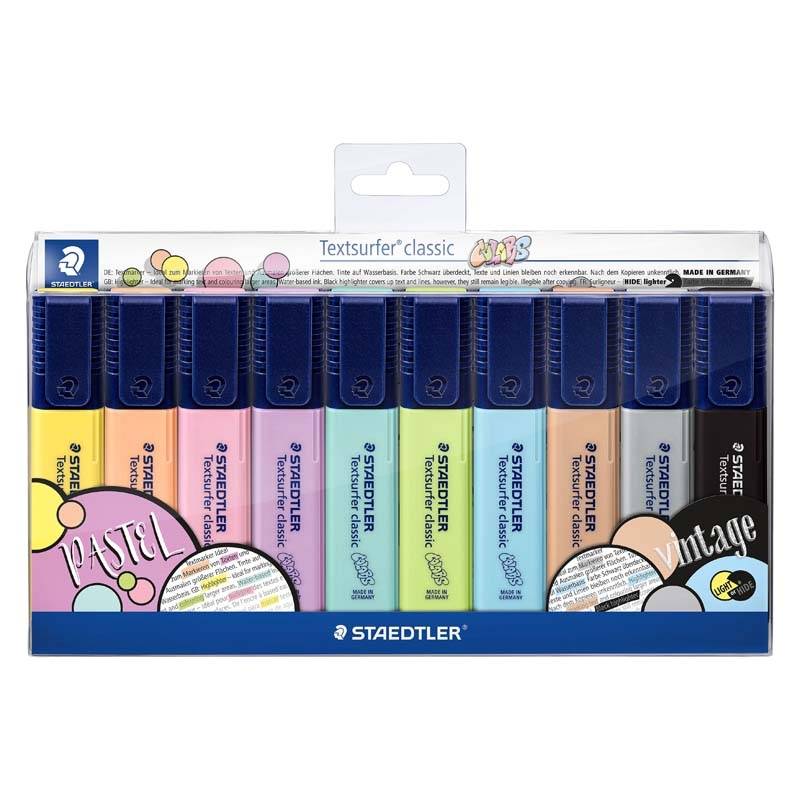 Tekstmarker STAEDTLER 364 ass. pastel/vintage 10stk i etui