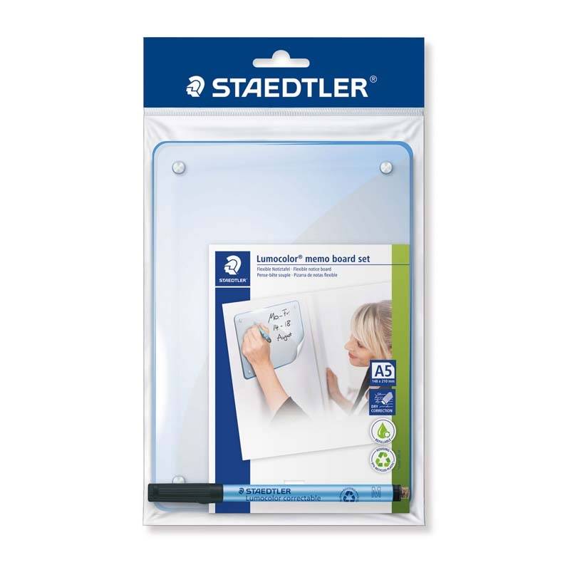 Memoboard s&aelig;t Staedtler A5 aftagelig selvkl&aelig;bende