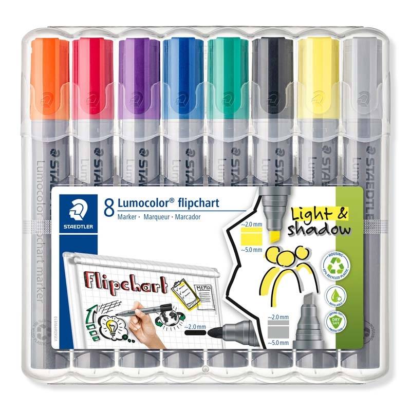 Marker Lumocolor Flipchart- SB Graphic Recording light & shadow 8stk a