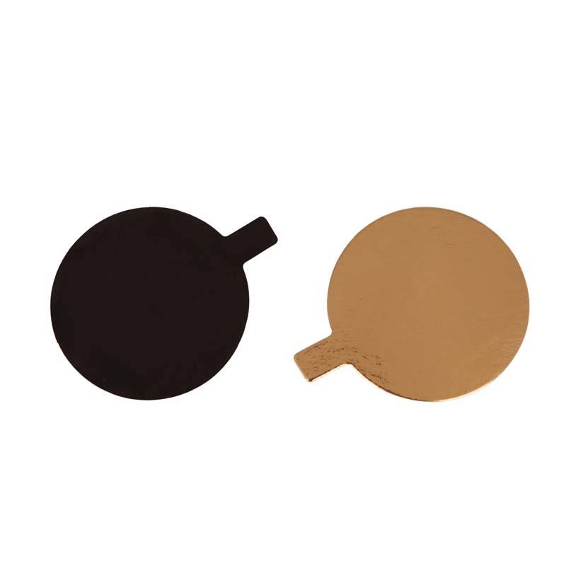 Kagepap med &oslash;re guld/sort &Oslash;9cm 200stk/pak