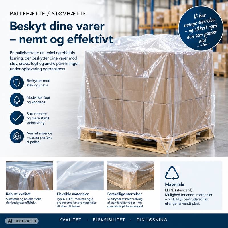 Plastikh&aelig;tte LDPE klar til 1/1-palle 1200/900x1800x0,025mm