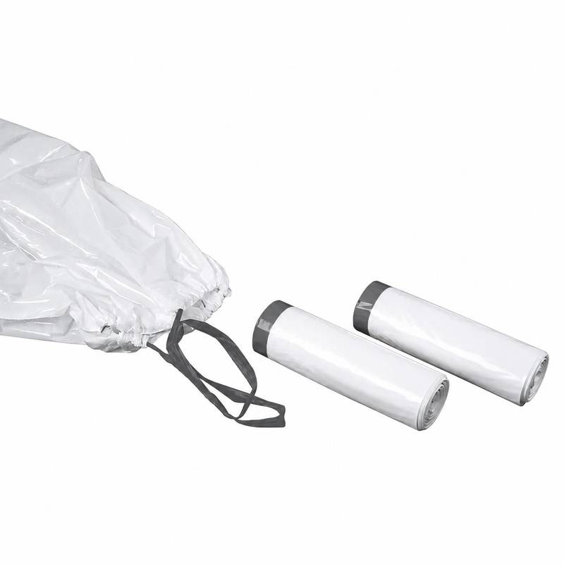 Affaldss&aelig;kke m/snoretr&aelig;k hvid 750x1100mm Luksus 10stk/rul