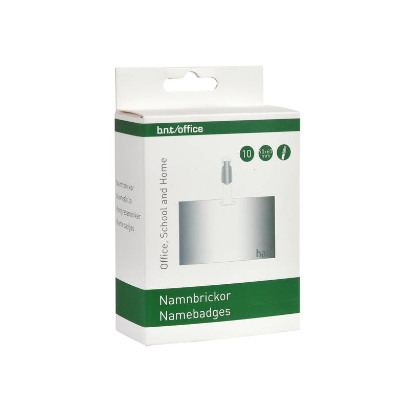 Navneskilte t/ID 60x90mm h&aring;rd plast liggende format