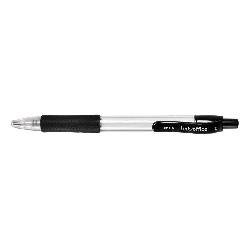 Pencil sort 0,7mm m/click gummigreb viskel&aelig;der