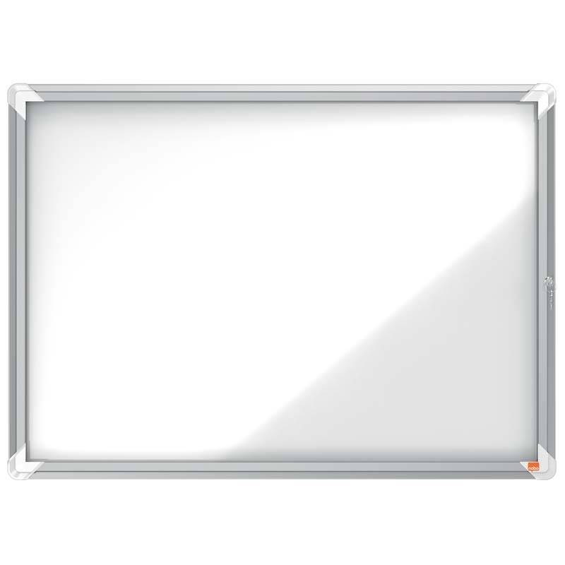 Opslagsskab glas udend&oslash;rs Nobo 8xA4 hvid