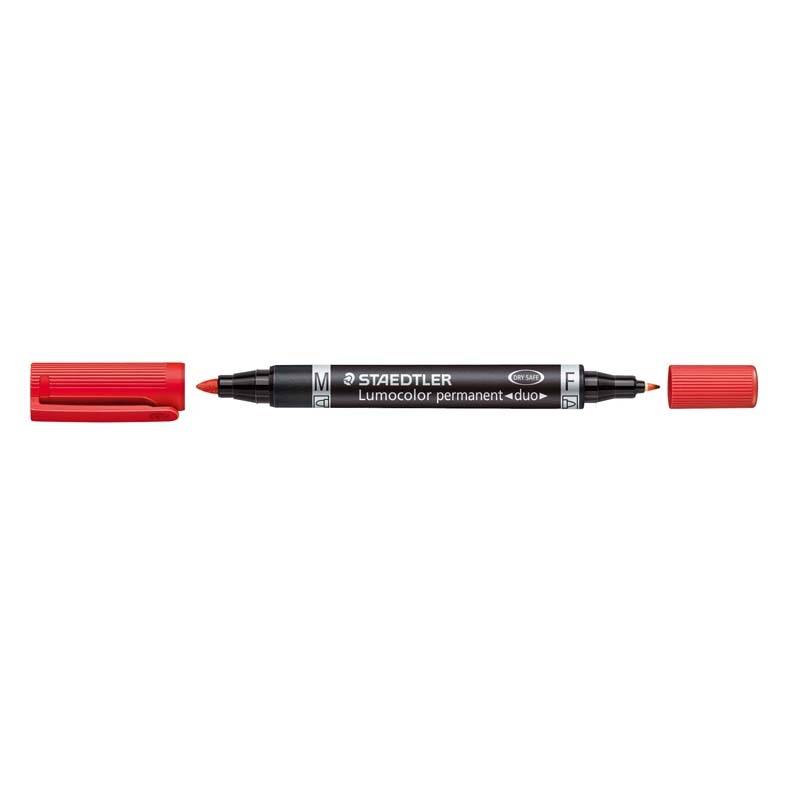 Marker Lumocolor Duo F 0,6mm /M 1,5mm r&oslash;d 348-2