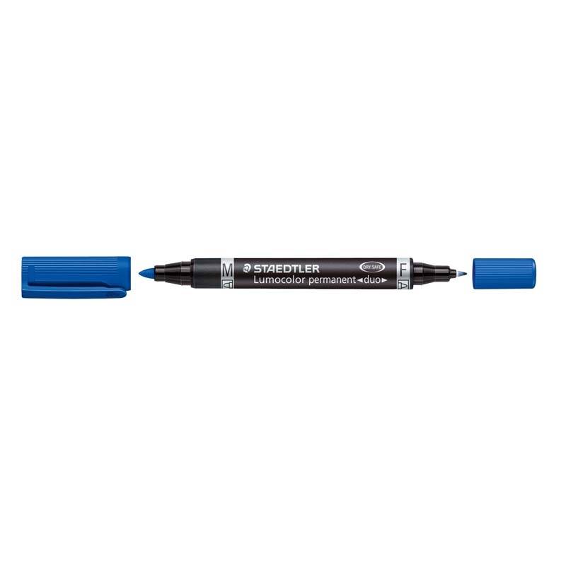 Marker Lumocolor Duo F 0,6mm /M 1,5mm bl&aring; 348-3