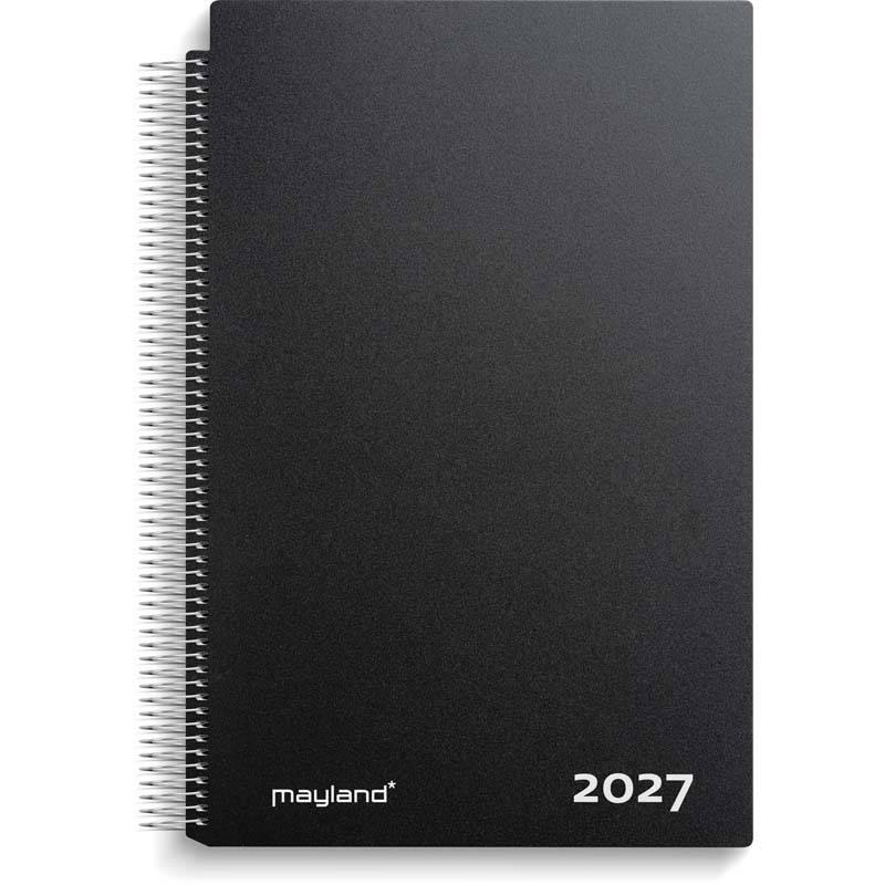 Aftalekalender A4 dag sort PP-plast 2027