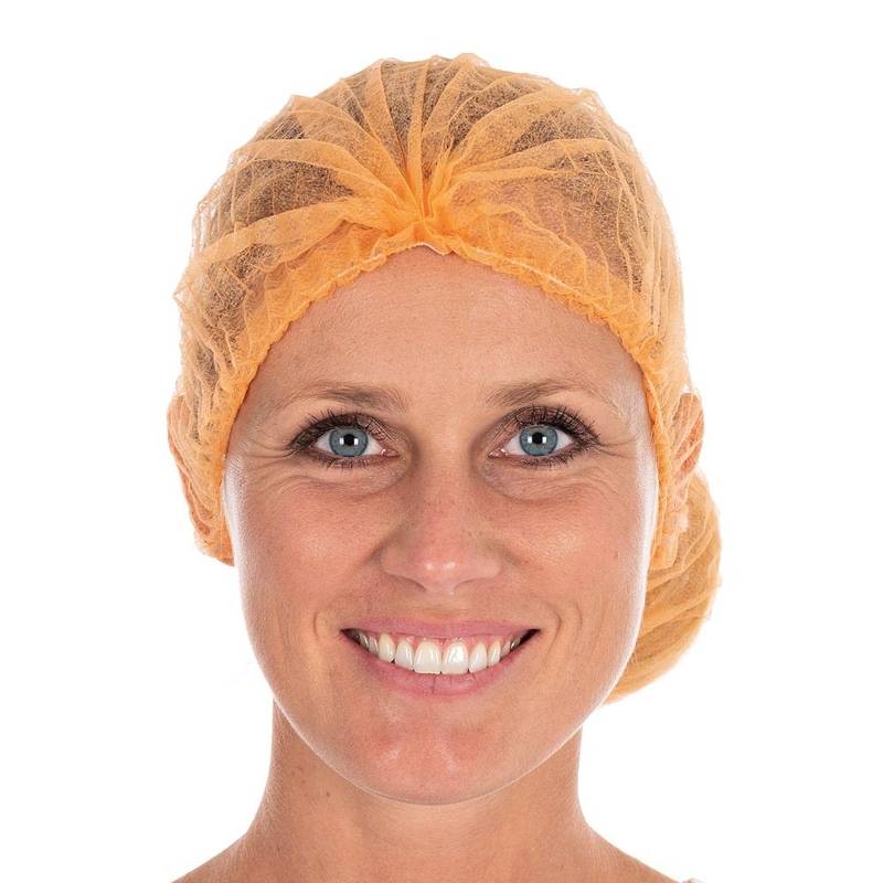 Engangs h&aring;rnet, Mop-Cap 50cm, Non-woven orange, pakke a 1000 stk