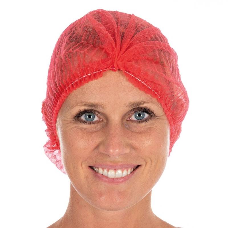 Engangs h&aring;rnet, Mop-Cap 55cm, Non-woven R&oslash;d, pakke a 1000 stk
