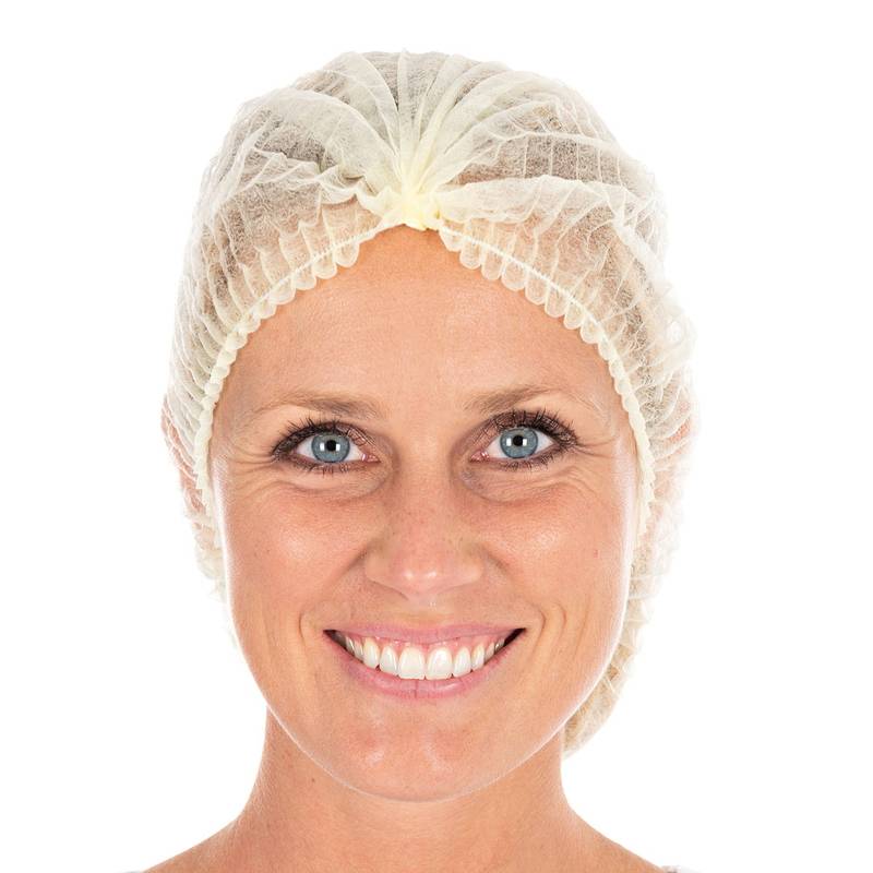 Engangs h&aring;rnet, Mop-Cap 55cm, Non-woven gul, pakke a 1000 stk
