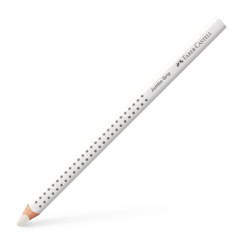 Farveblyant, Faber-Castell Grip, JUMBO, hvid, trekantet