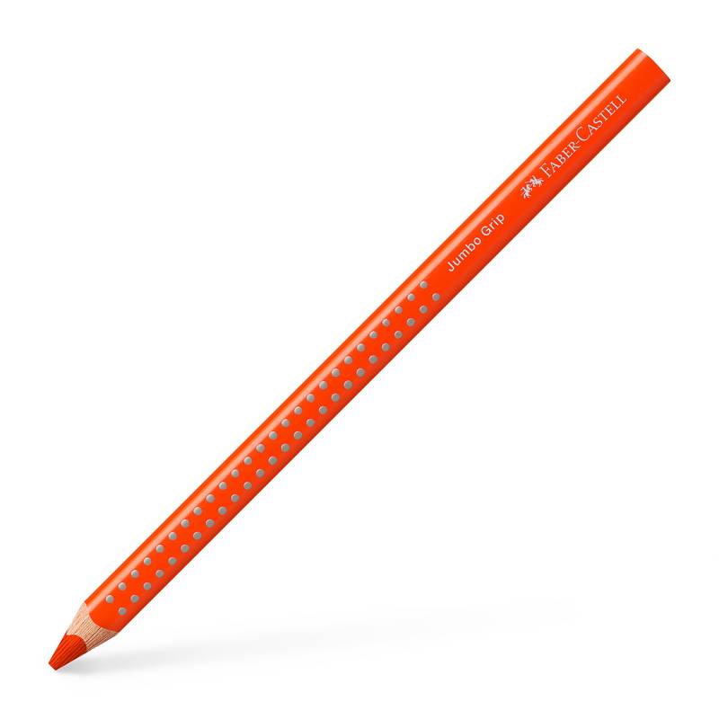 Farveblyant, Faber-Castell Grip, JUMBO, M&oslash;rk orange, trekantet