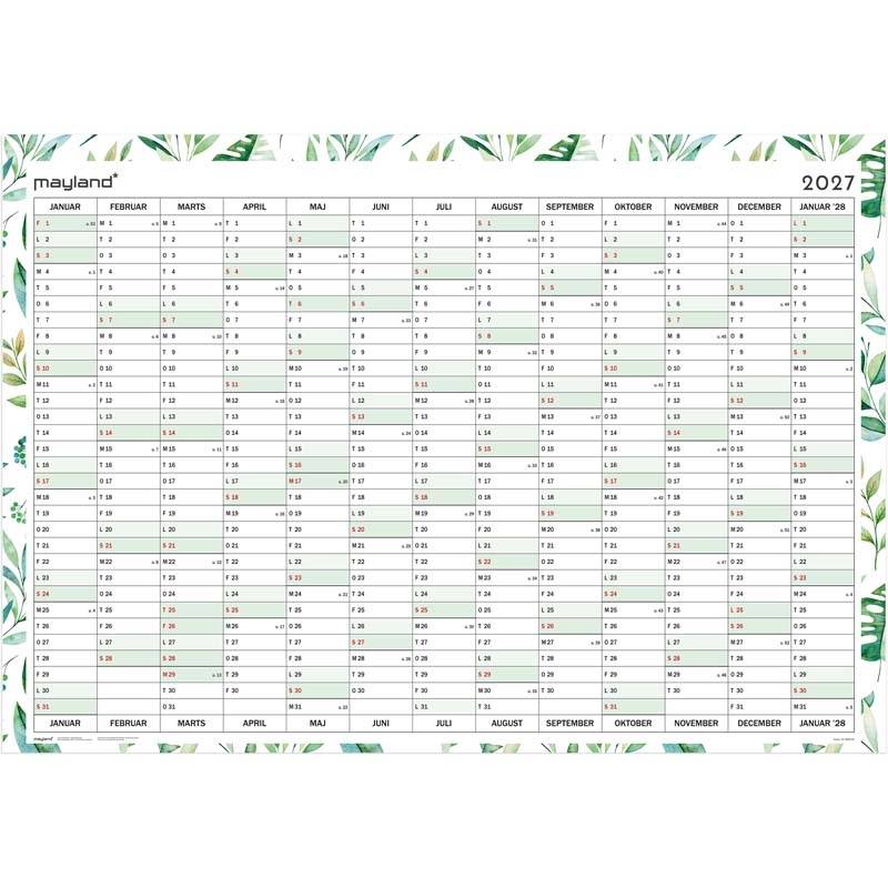 V&aelig;gkalender, Mayland k&aelig;mpe, 72x735mm &aring;r: 2027, Flerfarvet,
