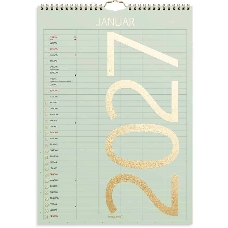 V&aelig;gkalender, Mayland Familie, Family, A4 210x297mm &aring;r: 2027, Flerfarvet,