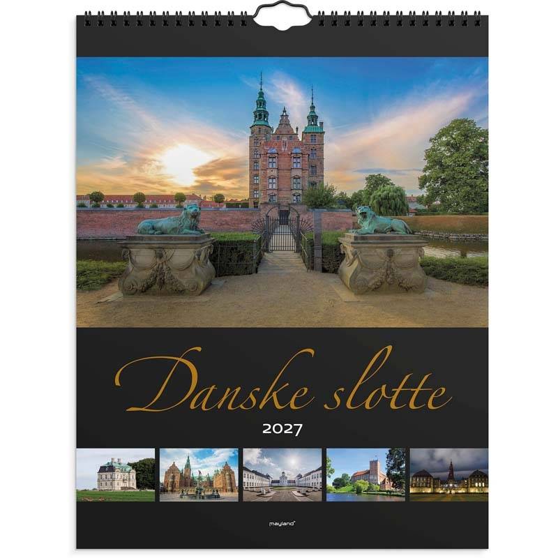 V&aelig;gkalender, Mayland Photo Danske slotte, 296x393mm &aring;r: 2027, Flerfarvet,