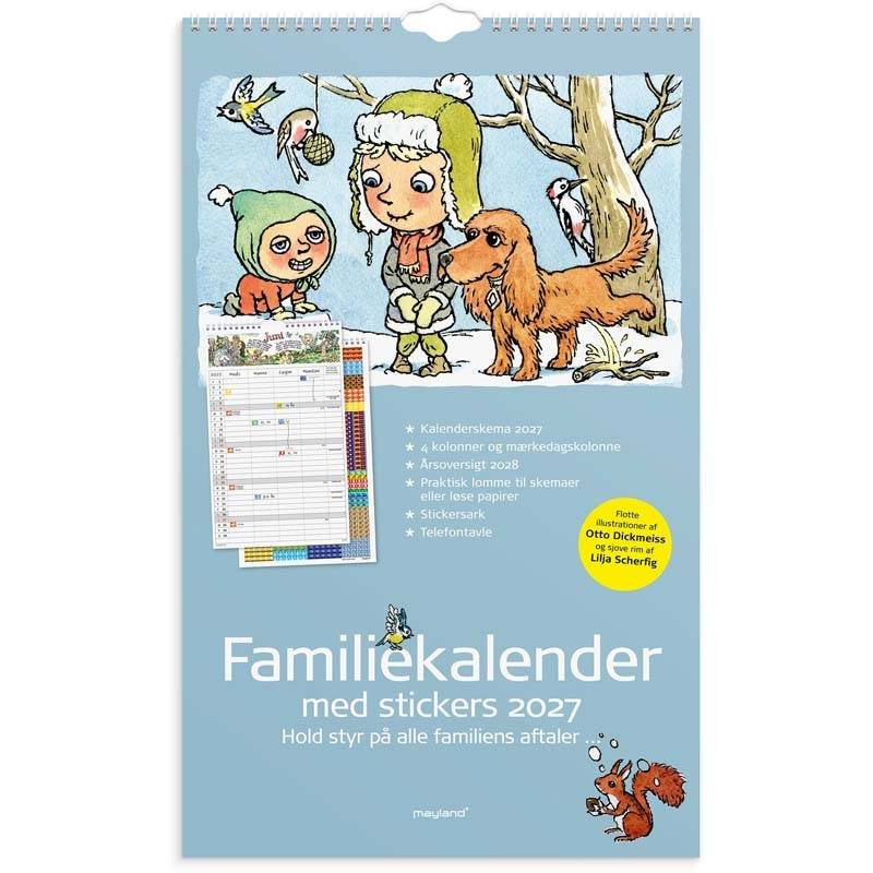 V&aelig;gkalender, Mayland Familie Otto Dickmeiss, 240x393mm &aring;r: 2027, Flerfarvet,