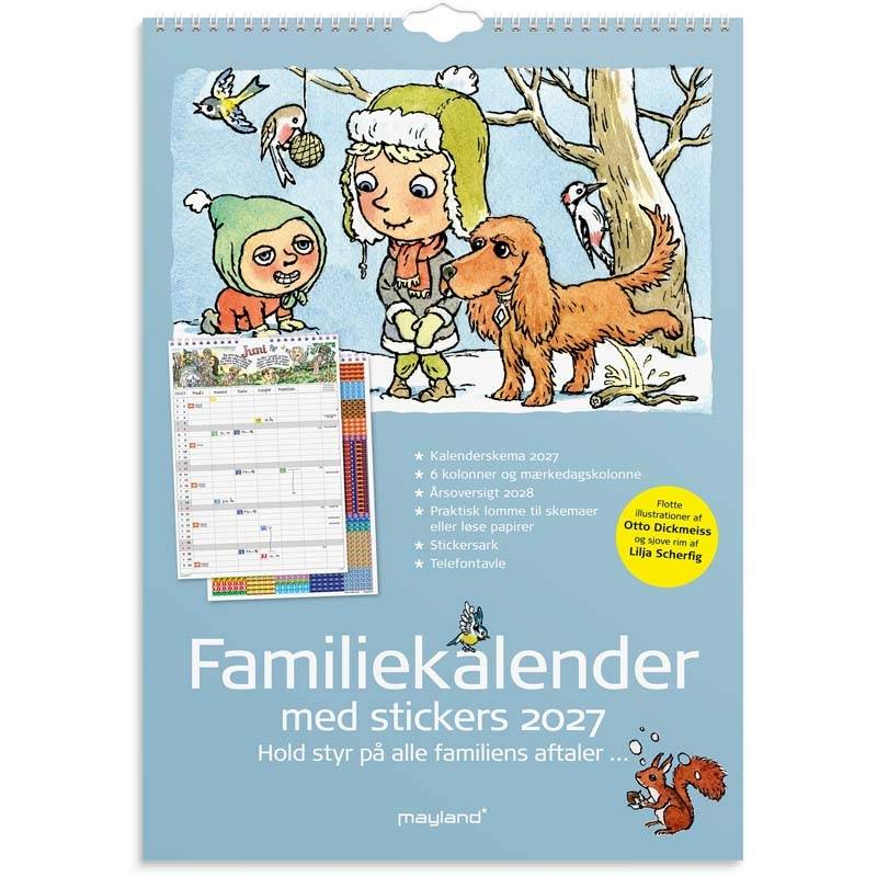 V&aelig;gkalender, Mayland Familie Otto Dickmeiss, 297x421mm &aring;r: 2027, Flerfarvet,