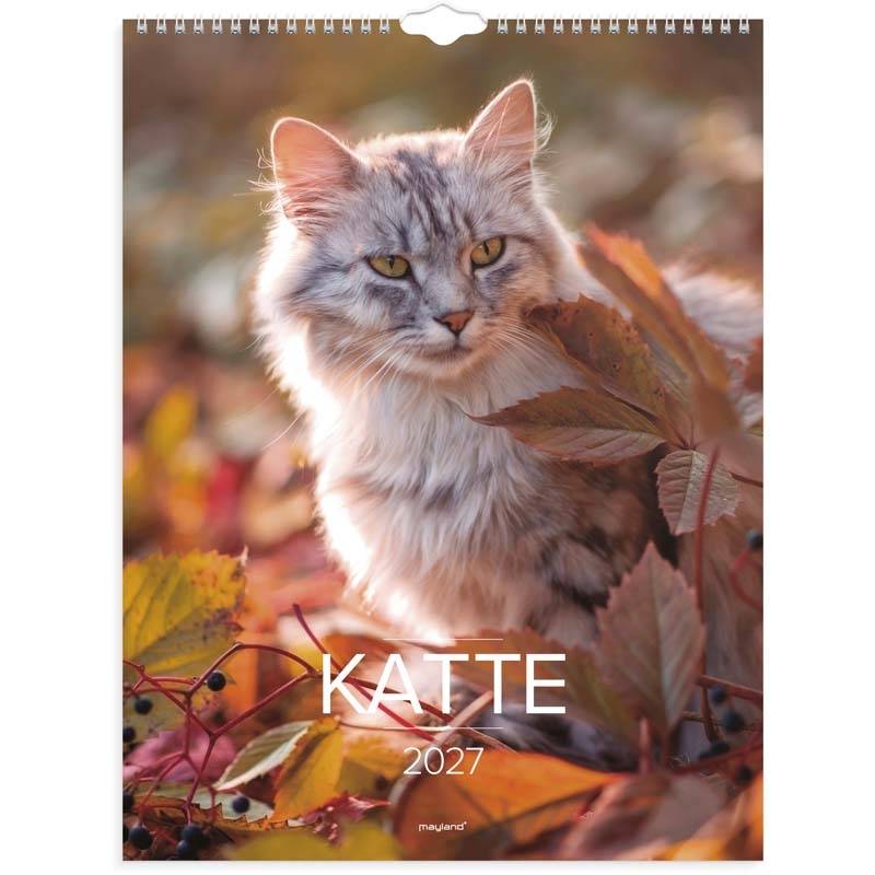 V&aelig;gkalender, Mayland Photo, Kat, 295 x394mm &aring;r: 2027, Flerfarvet,