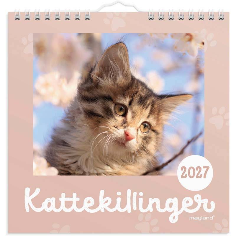 V&aelig;gkalender, Mayland Photo katteKILLINGER, 160x164mm &aring;r: 2027, Flerfarvet,