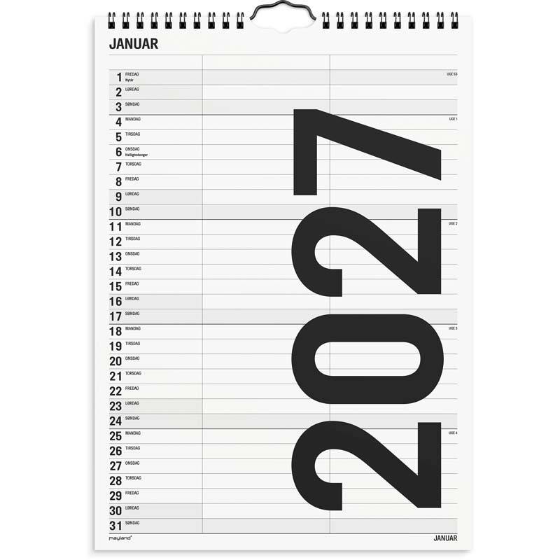 V&aelig;gkalender, Mayland Familie, Family 210x320mm &aring;r: 2027, Flerfarvet,