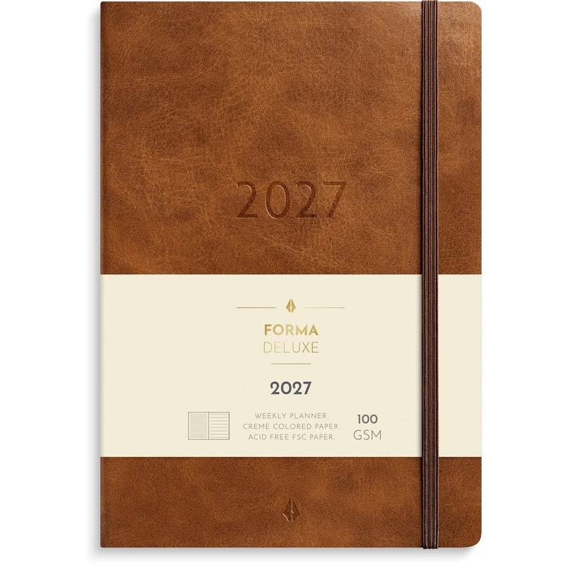 Ugekalender, Mayland Forma Deluxe, 150 x210mm &aring;r: 2027, Brun,