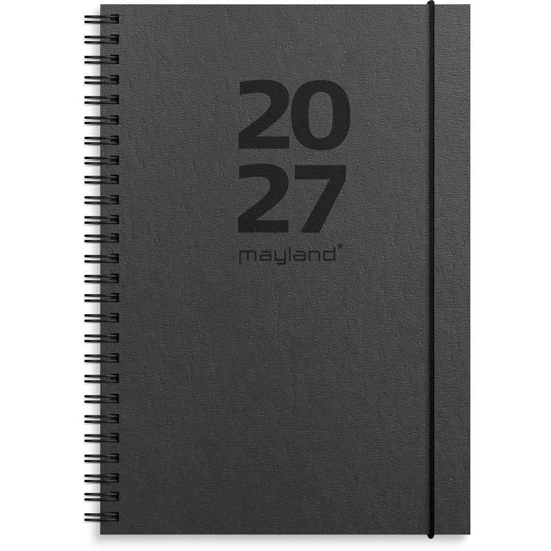 Ugekalender, Mayland, 159x211mm &aring;r: 2027, sort,