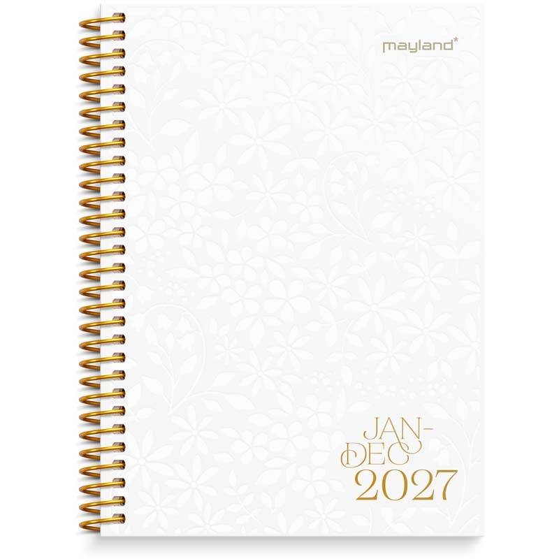 Ugekalender, Mayland, 117x151mm &aring;r: 2027, hvid,