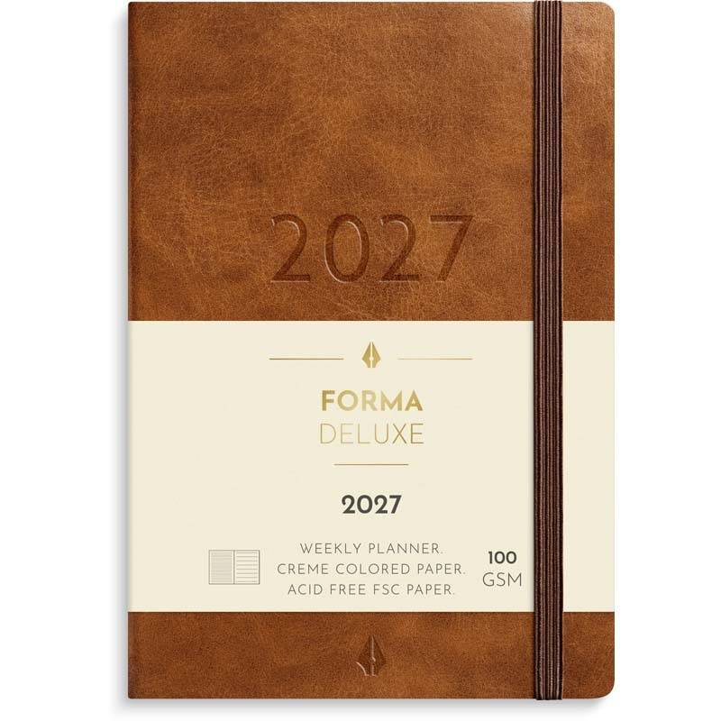 Ugekalender, Mayland Forma Deluxe, 105 x149mm &aring;r: 2027, Brun,