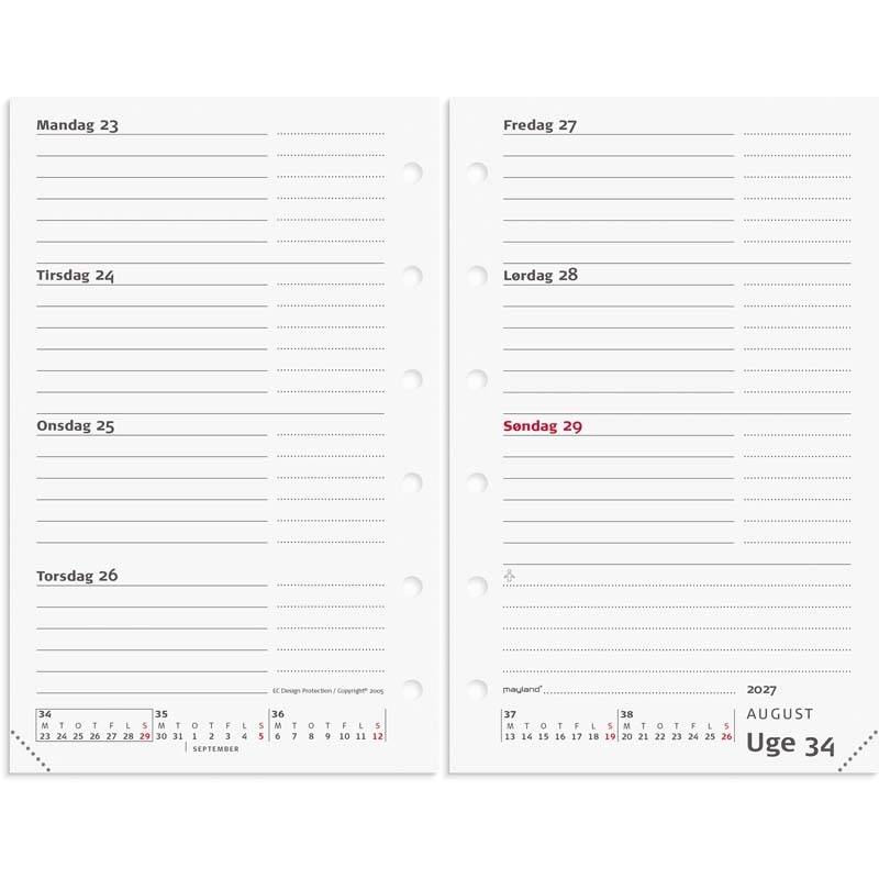 Refill, Mayland System, Mini, 83x134mm &aring;r: 2027, Flerfarvet,